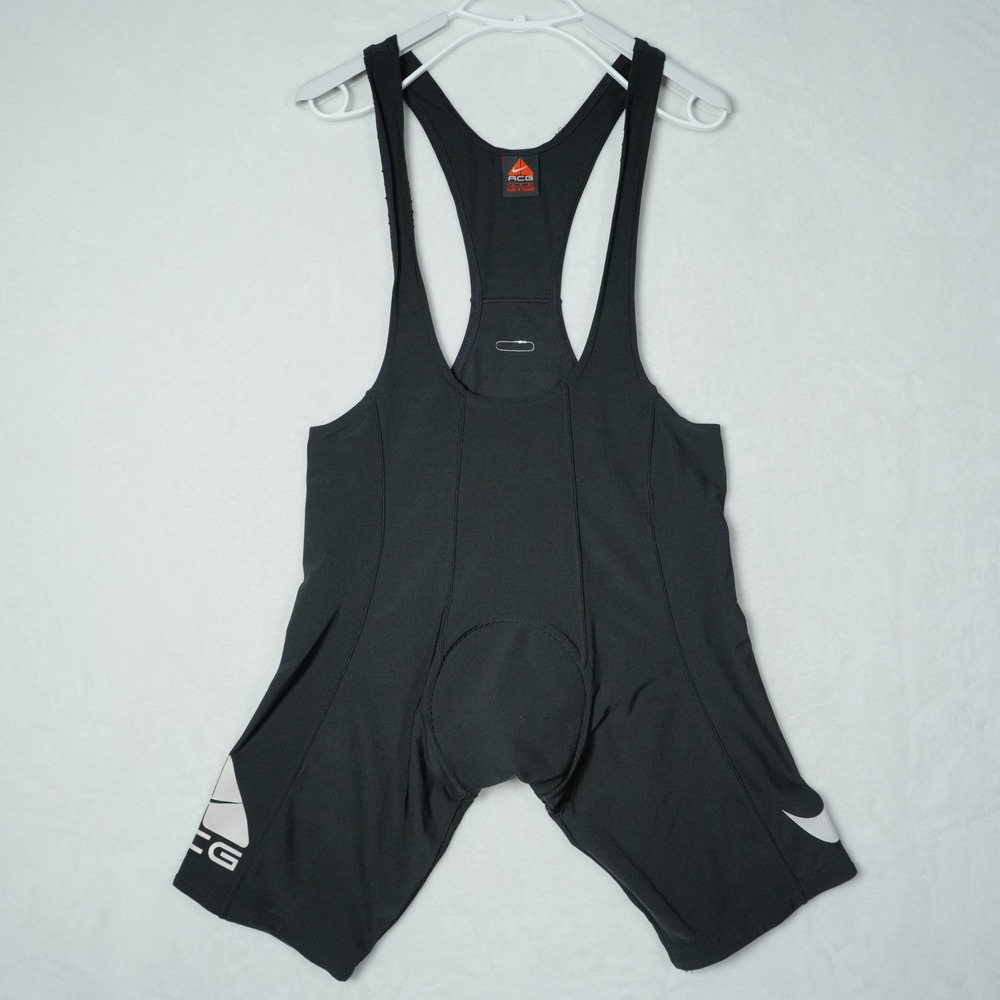 Nike ACG Dri-FIT Cycling Bib Shorts Black Padded Mens Medium Vintage Techwear